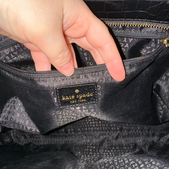 Kate Spade Elissa Bristol Large Black Croc Tote Bag - Like New with No Flaws! ♠️ - Picture 11 of 12